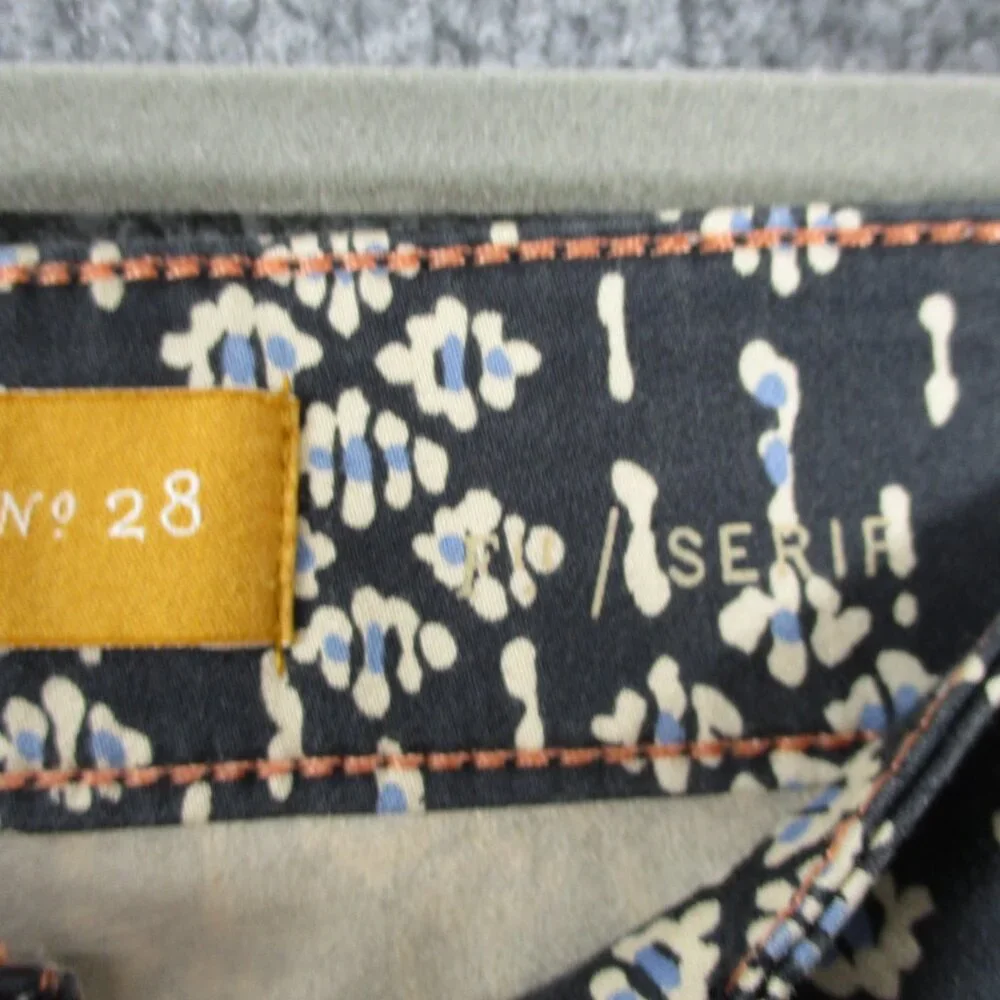 Pilcro Pants Women 28 Black Geometric Ankle Zip Serif Stretch Anthro Fit 30x28 - Picture 6 of 16